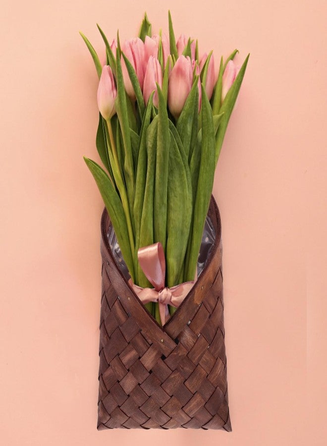 RORPOIR Rustic Wall Hanging Woven Basket for Decorative Arrangements and Versatile Storage Woven Storage Basket for Home Kitchen Bathroom Vegetable Flower Fruit Decor and Organizing - Image 3